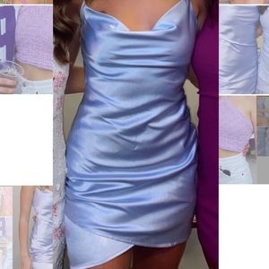 Light blue satin dress